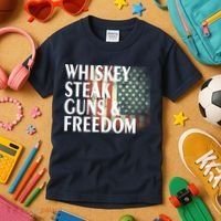 Whiskey Steak Guns And Freedom Kids T-Shirt thumb 3