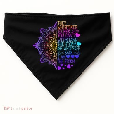Whispered Back I Am The Storm Floral USA-Made Doggie Bandana