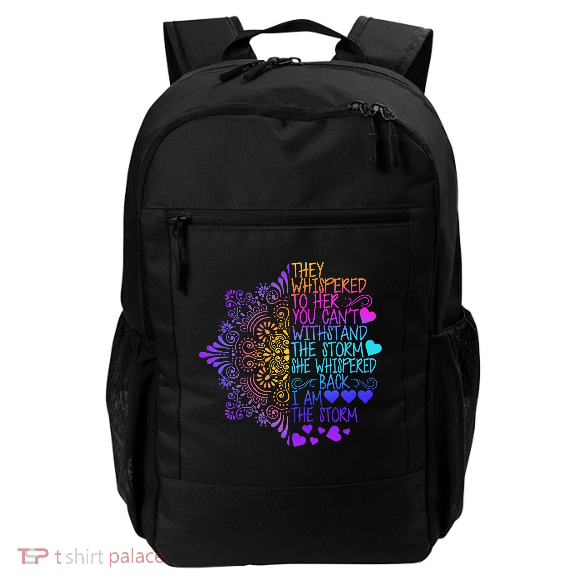 Whispered Back I Am The Storm Floral Backpack