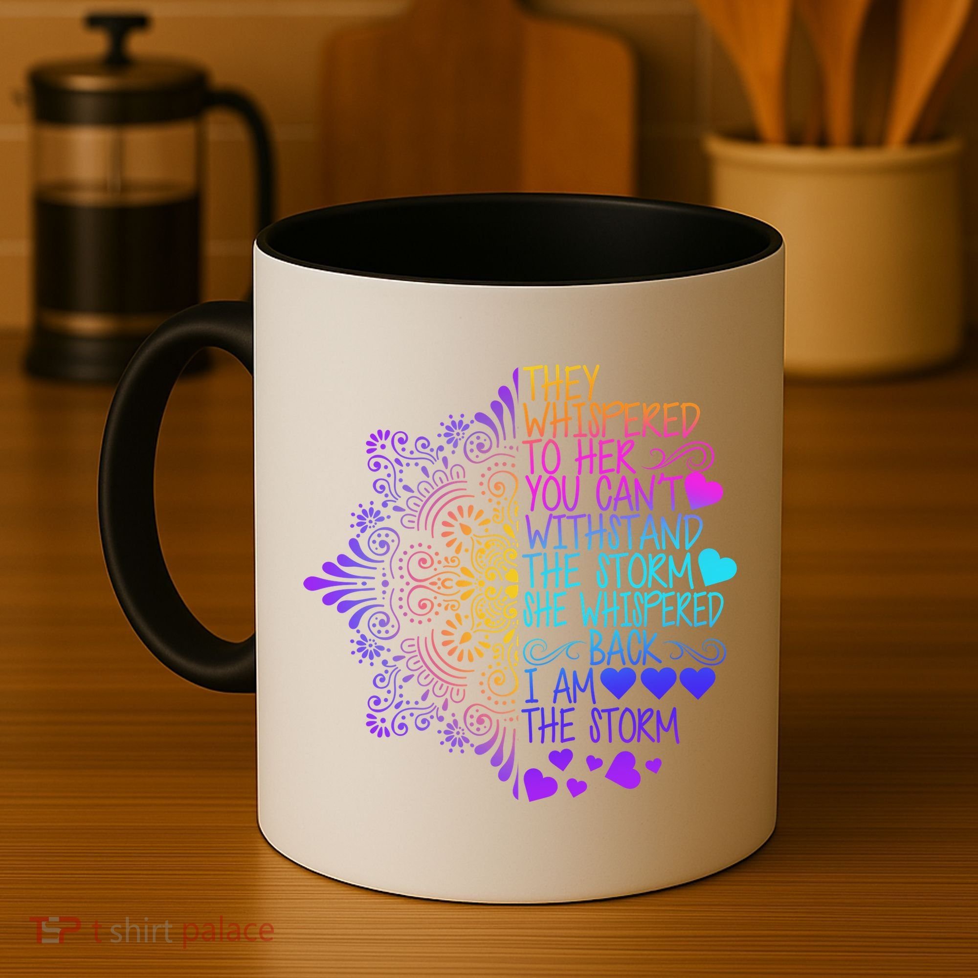 Whispered Back I Am The Storm Floral Coffee Mug