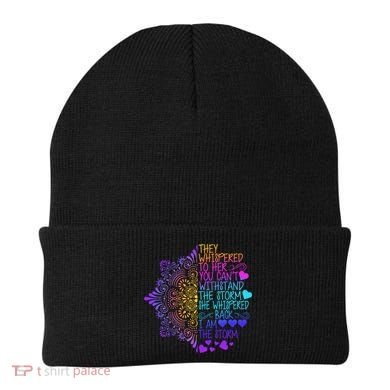 Whispered Back I Am The Storm Floral Beanie