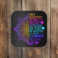 Whispered Back I Am The Storm Floral Coaster thumb 0