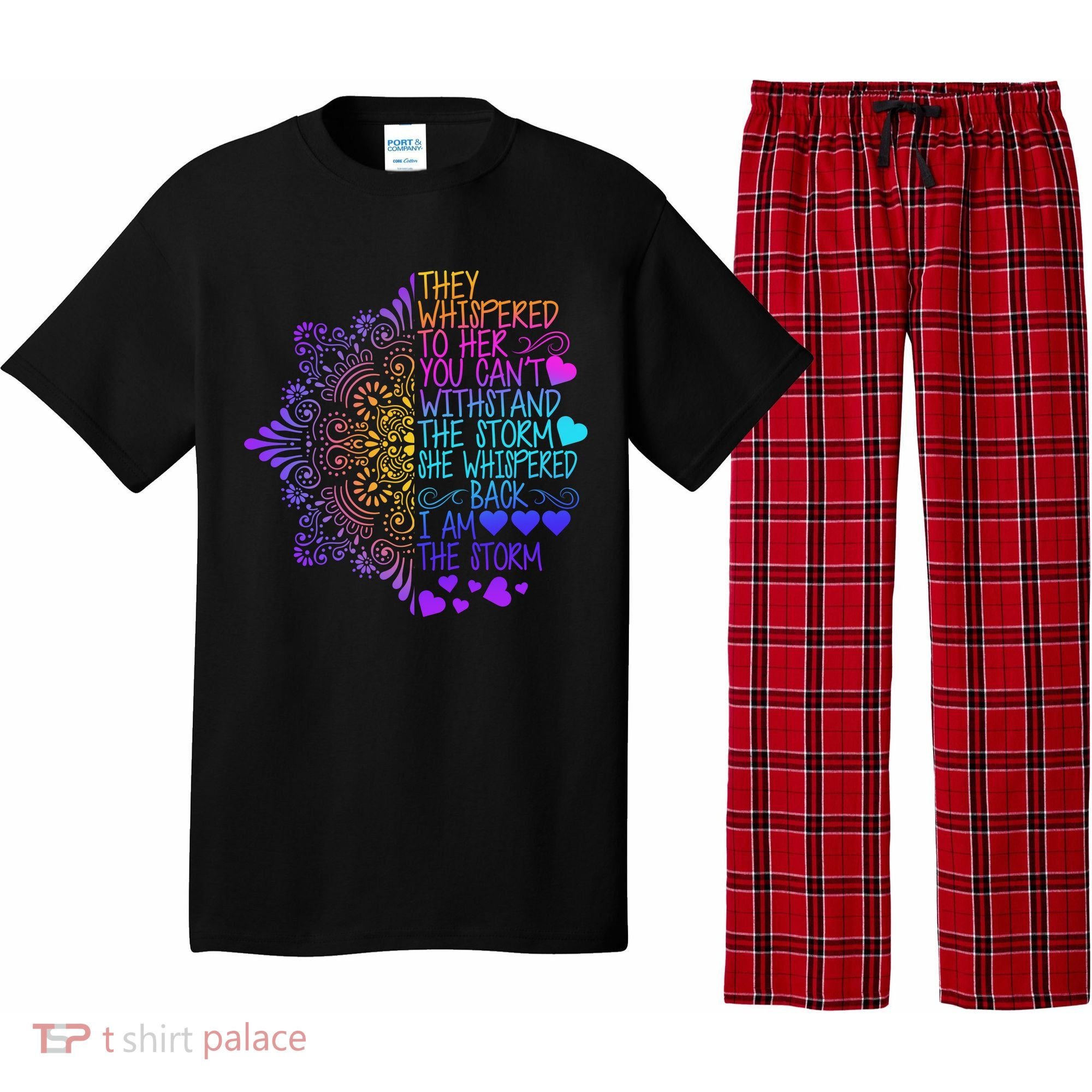 Whispered Back I Am The Storm Floral Pajama Set