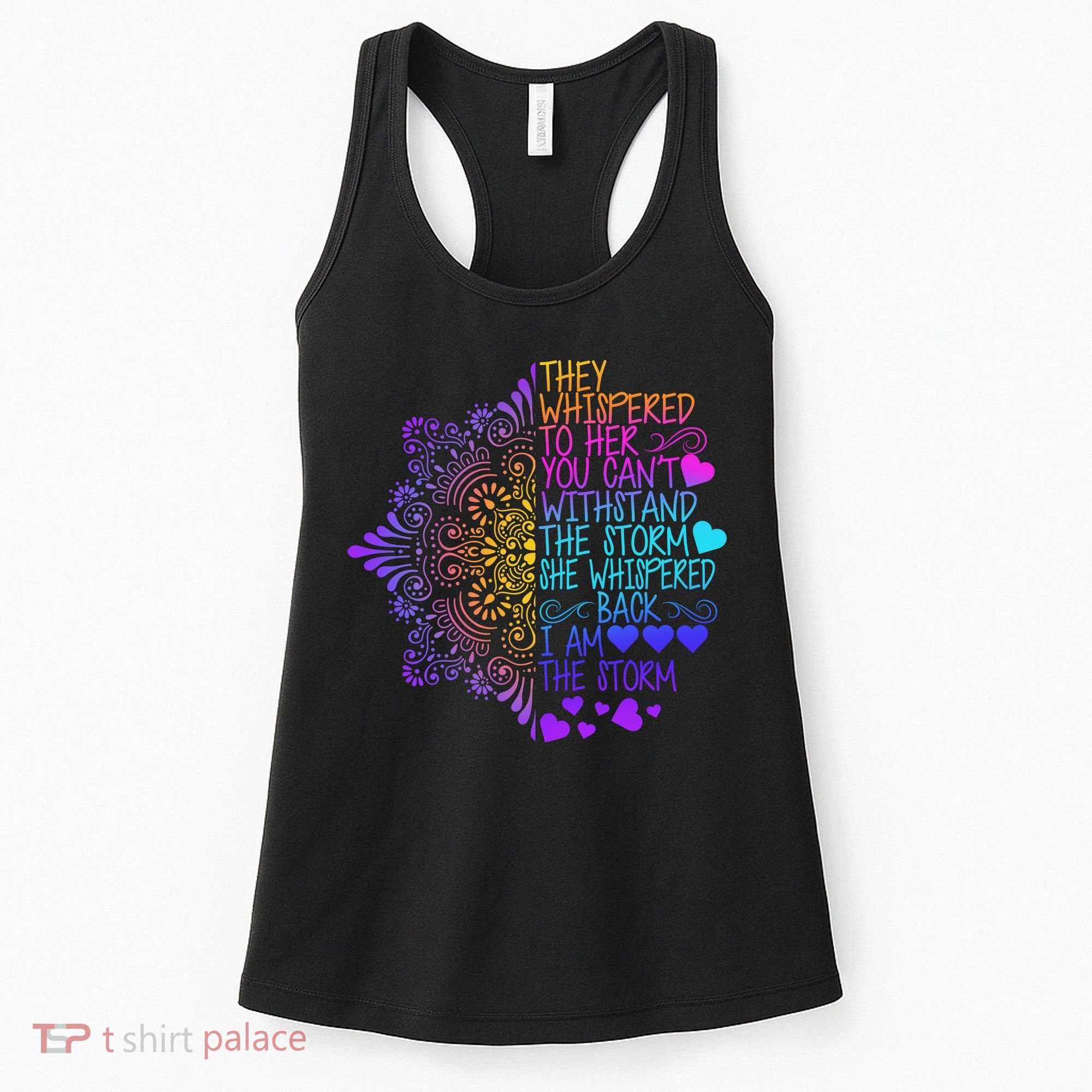 Whispered Back I Am The Storm Floral Women's Tank Top