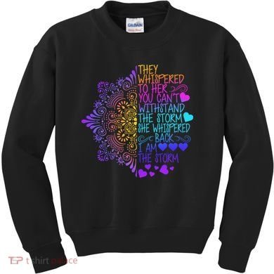 Whispered Back I Am The Storm Floral Kids Sweatshirt