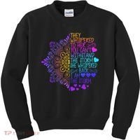 Whispered Back I Am The Storm Floral Kids Sweatshirt thumb 0
