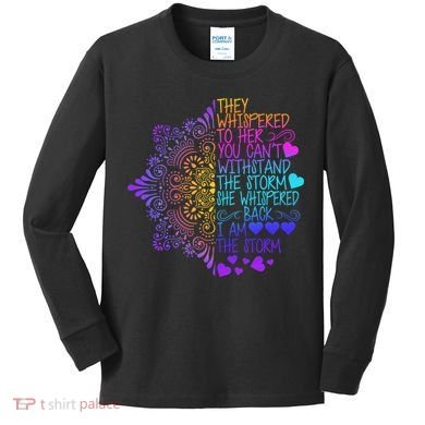 Whispered Back I Am The Storm Floral Kids Long Sleeve Shirt