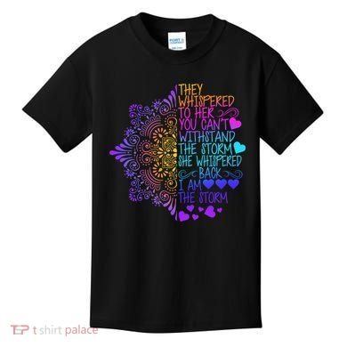Whispered Back I Am The Storm Floral Kids T-Shirt