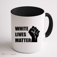 White Lives Matter Fist Coffee Mug thumb 1