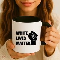 White Lives Matter Fist Coffee Mug thumb 3