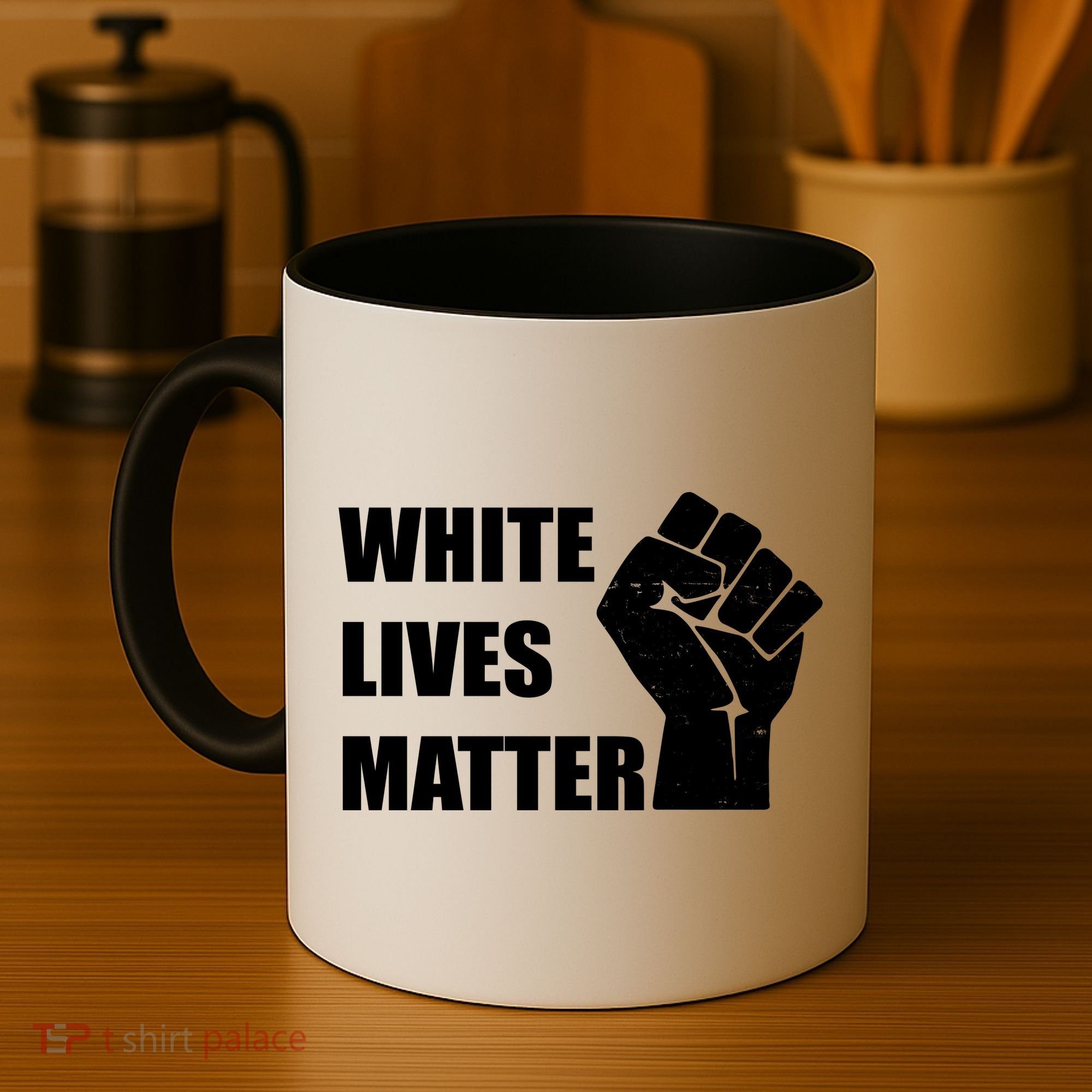 White Lives Matter Fist Coffee Mug