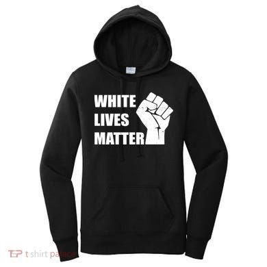 White Lives Matter Fist Women's Hoodie