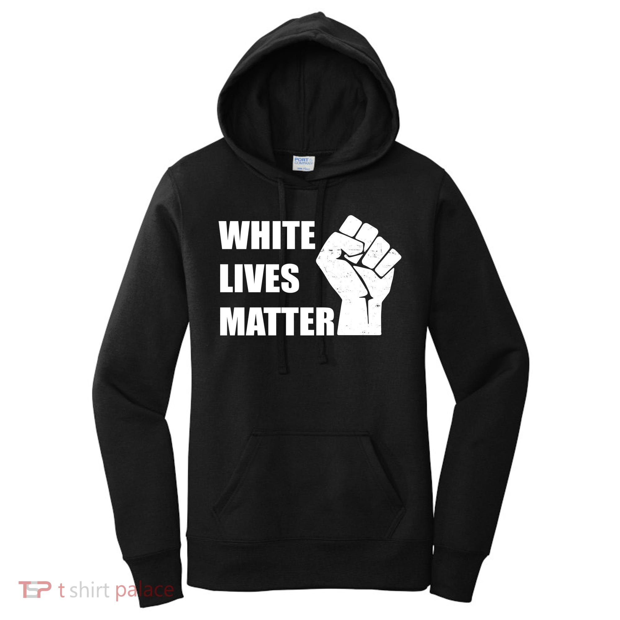 White Lives Matter Fist Women's Hoodie