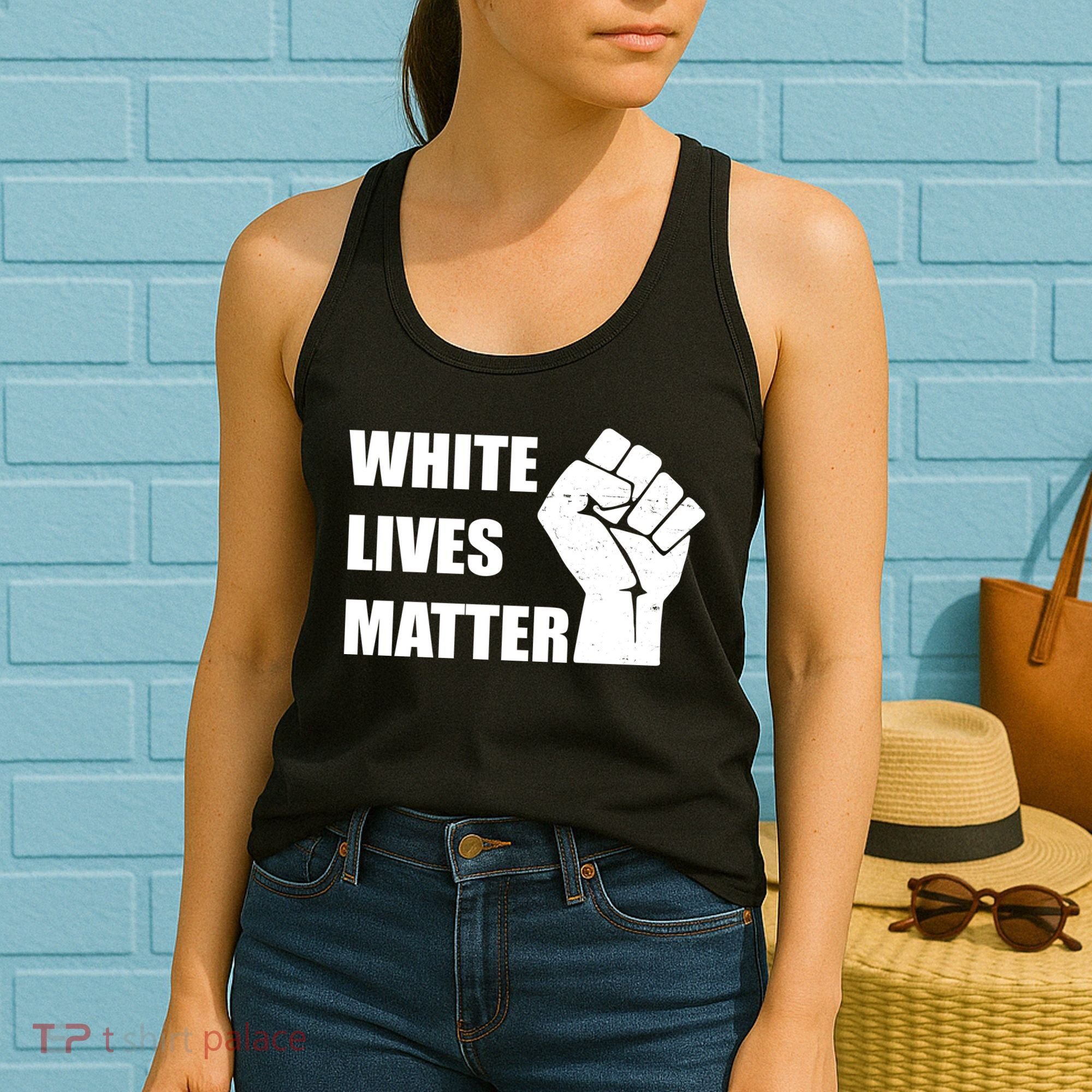 White Lives Matter Fist Women's Tank Top