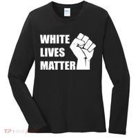 White Lives Matter Fist Women's Long Sleeve Shirt thumb 0