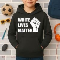 White Lives Matter Fist Kids Hoodie thumb 2
