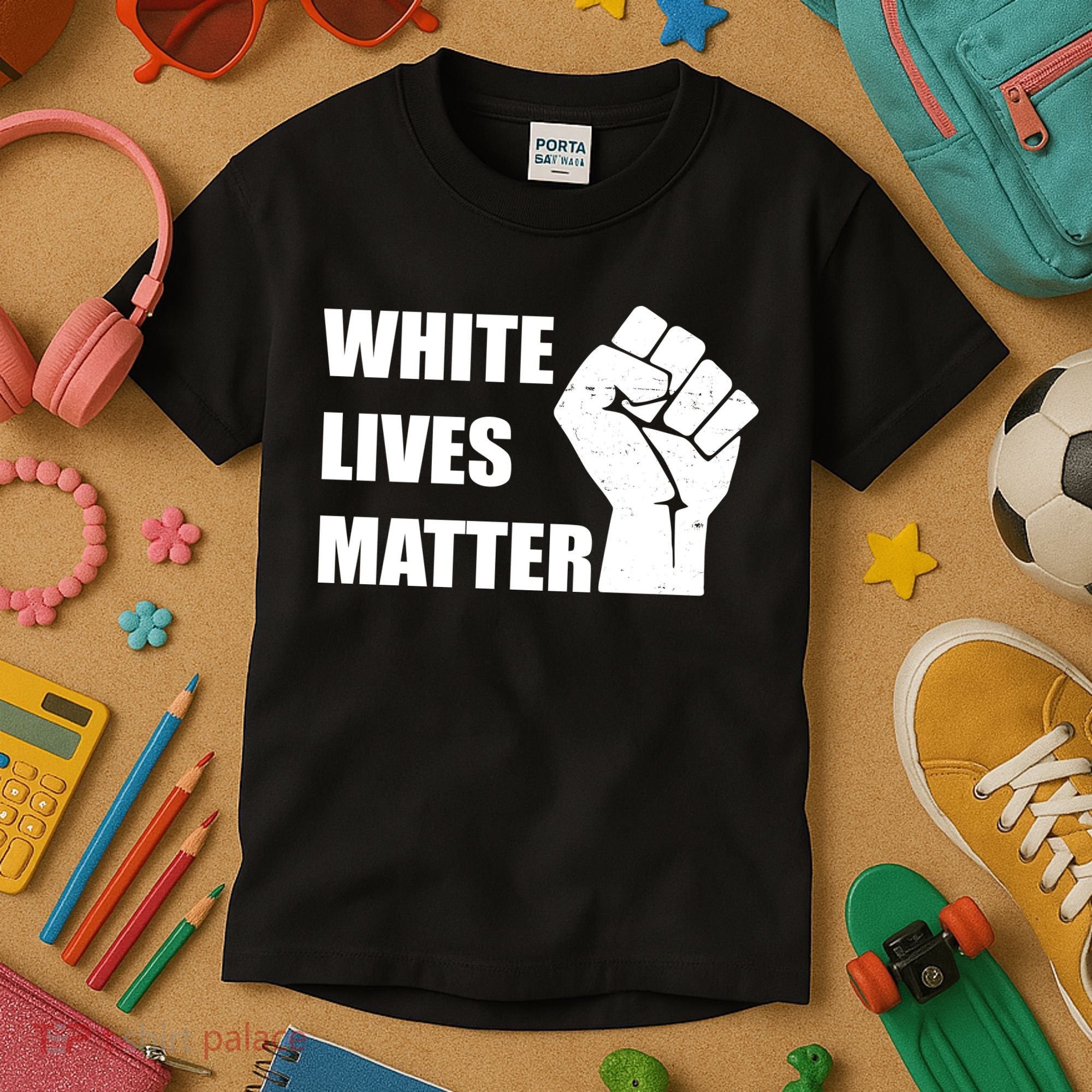 White Lives Matter Fist Kids T-Shirt