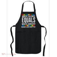 White Silence Black Lives Matter Apron thumb 0