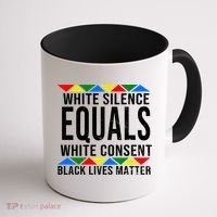 White Silence Black Lives Matter Coffee Mug thumb 1