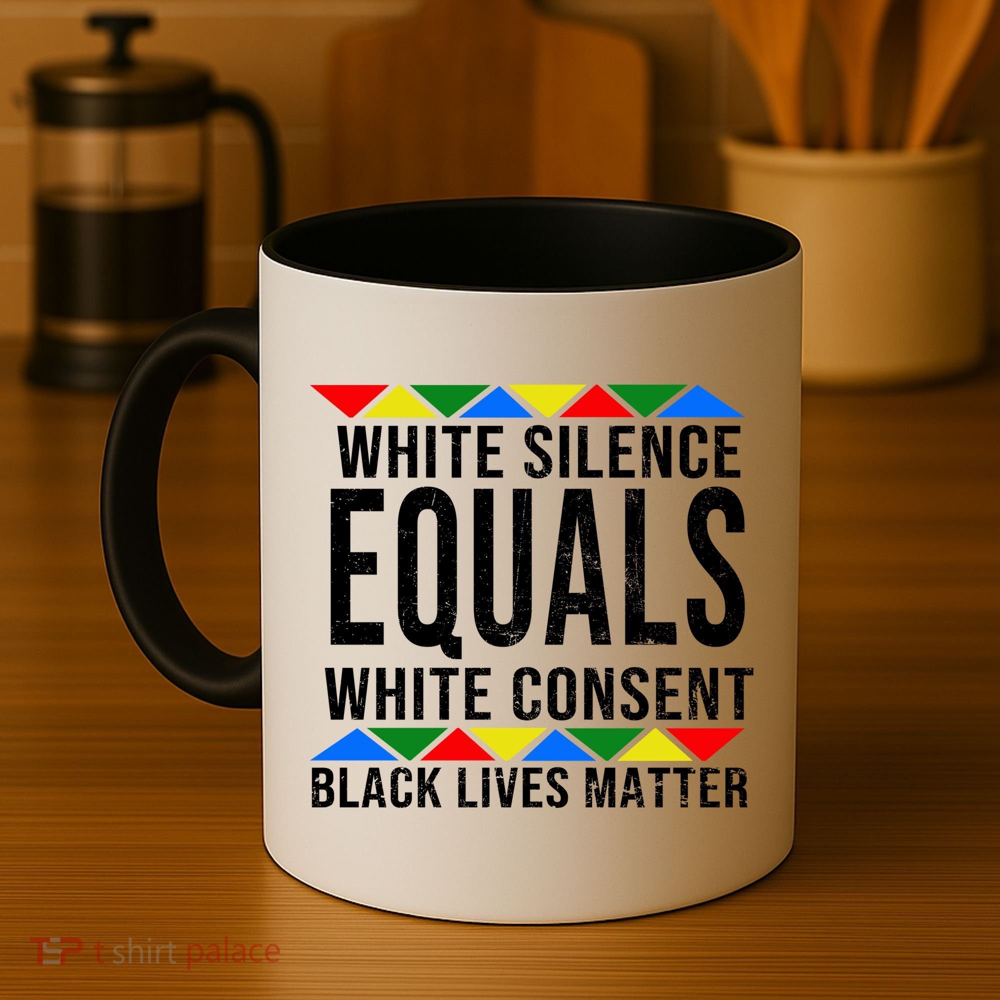 White Silence Black Lives Matter Coffee Mug