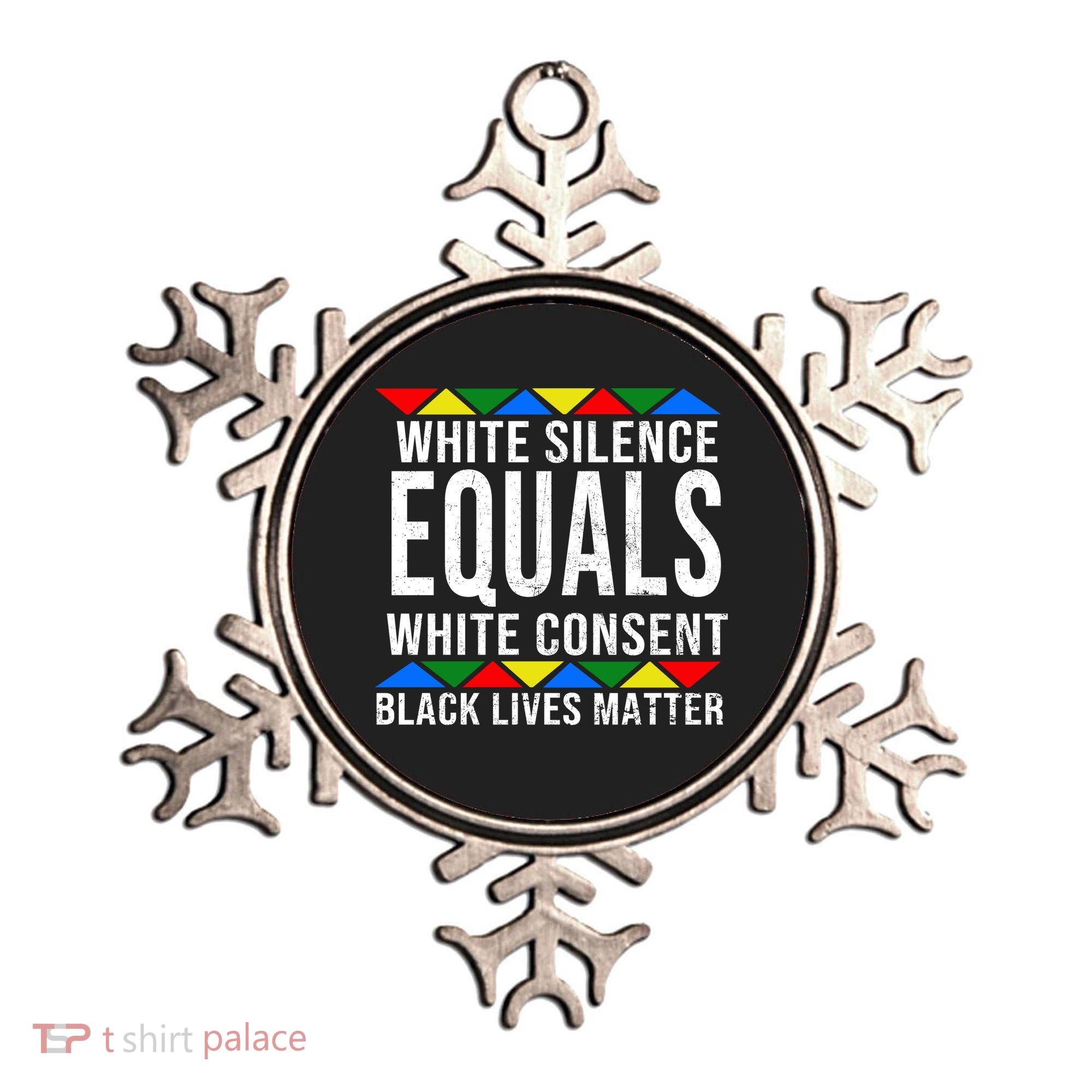 White Silence Black Lives Matter Ornament
