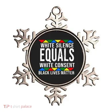 White Silence Black Lives Matter Ornament