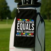 White Silence Black Lives Matter Golf Towel thumb 2
