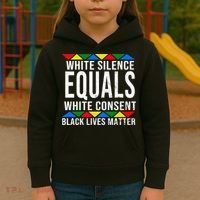 White Silence Black Lives Matter Kids Hoodie thumb 3