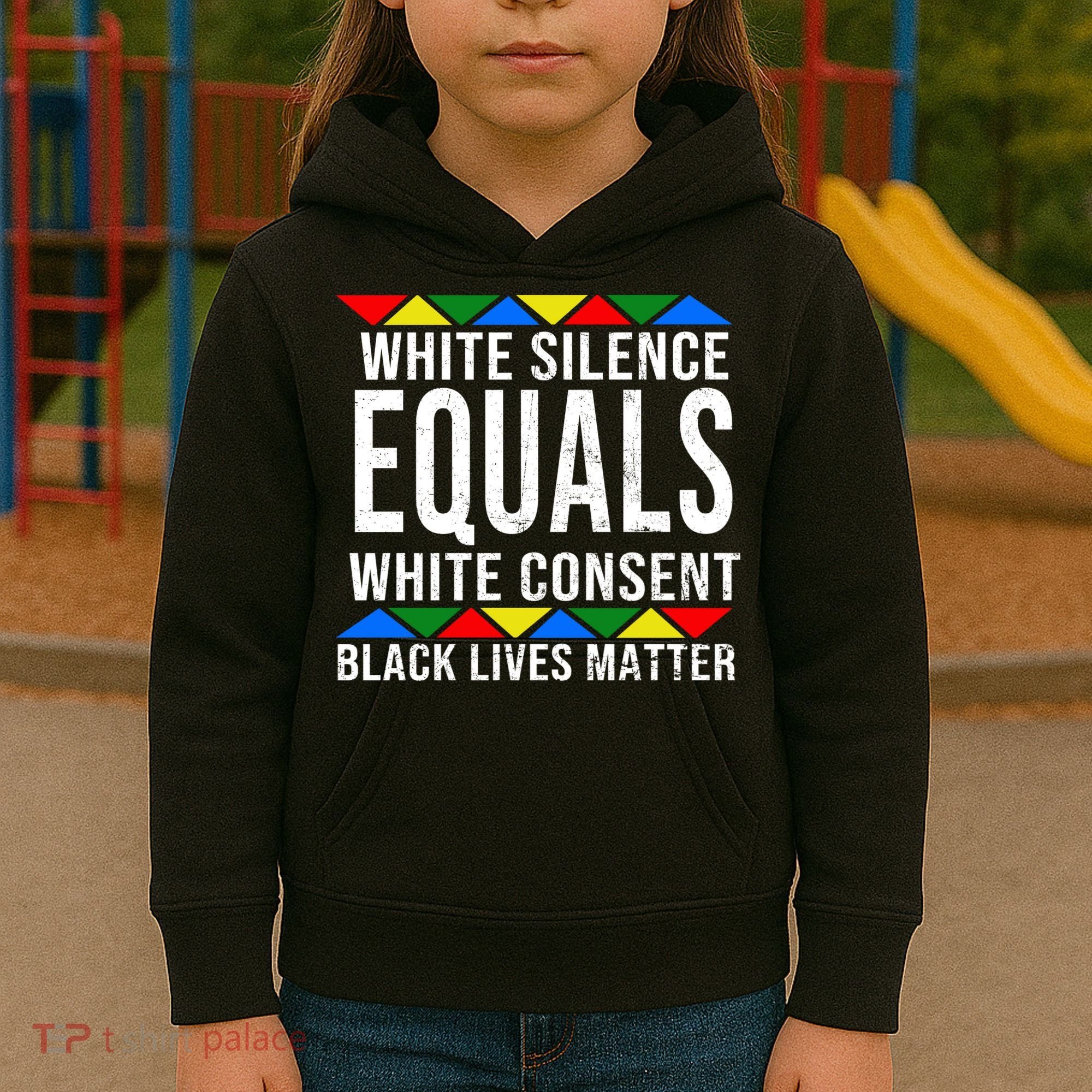 White Silence Black Lives Matter Kids Hoodie