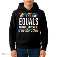 White Silence Black Lives Matter Kids Hoodie thumb 4