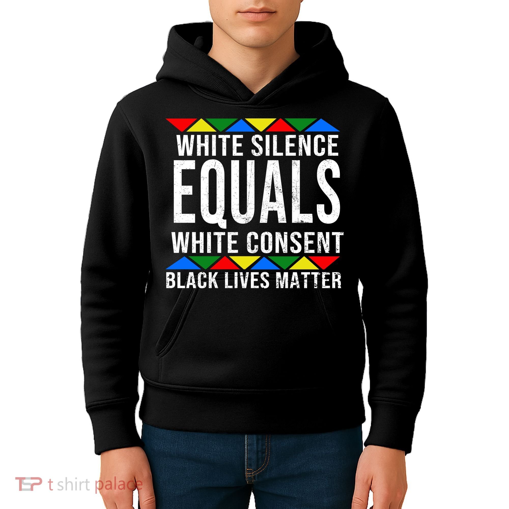 White Silence Black Lives Matter Kids Hoodie
