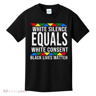 White Silence Black Lives Matter Kids T-Shirt
