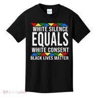 White Silence Black Lives Matter Kids T-Shirt thumb 0