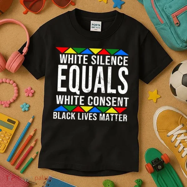 White Silence Black Lives Matter Kids T-Shirt