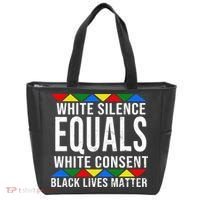 White Silence Black Lives Matter Tote Bag thumb 0