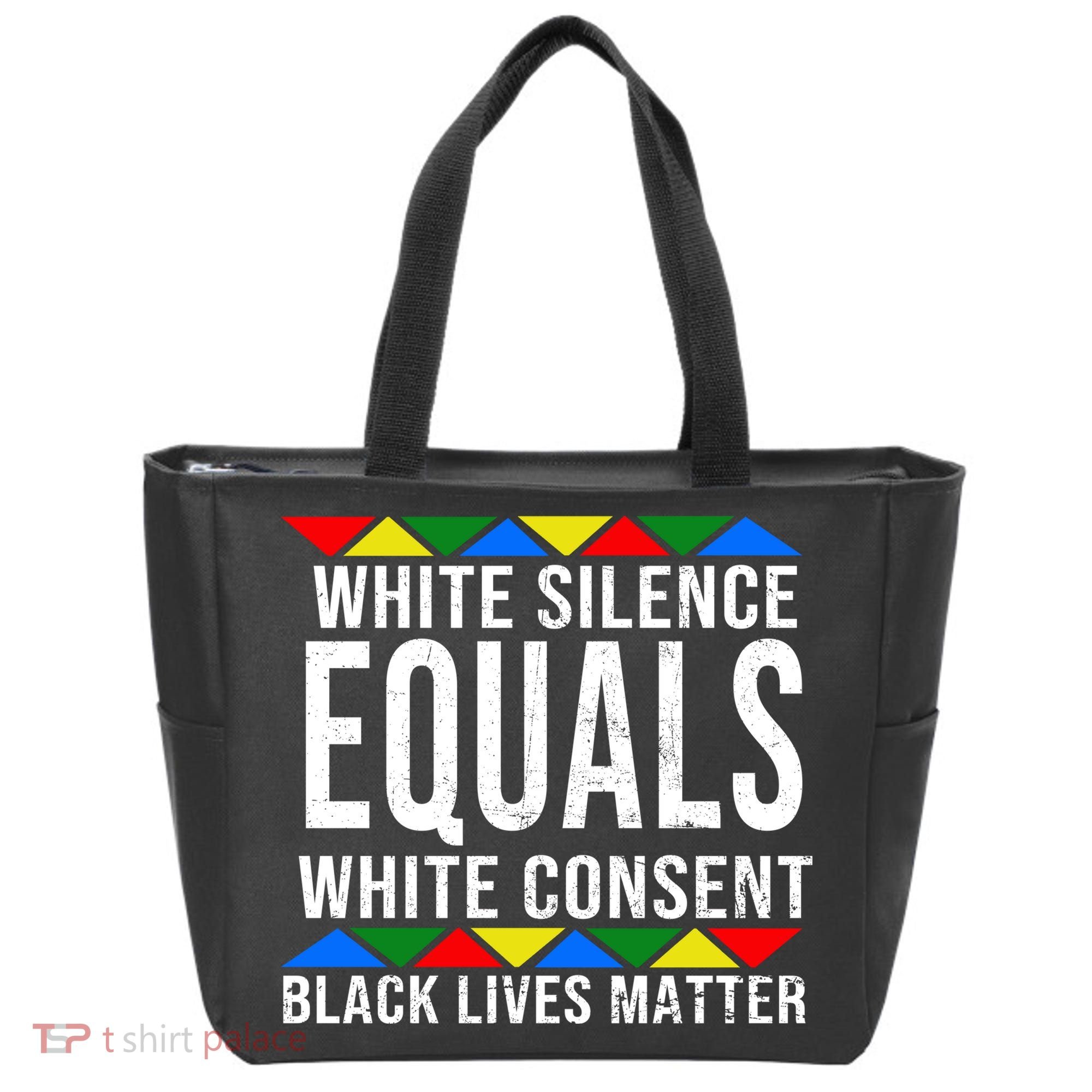 White Silence Black Lives Matter Tote Bag