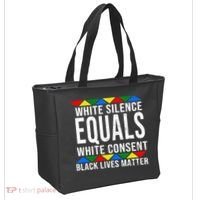 White Silence Black Lives Matter Tote Bag thumb 2
