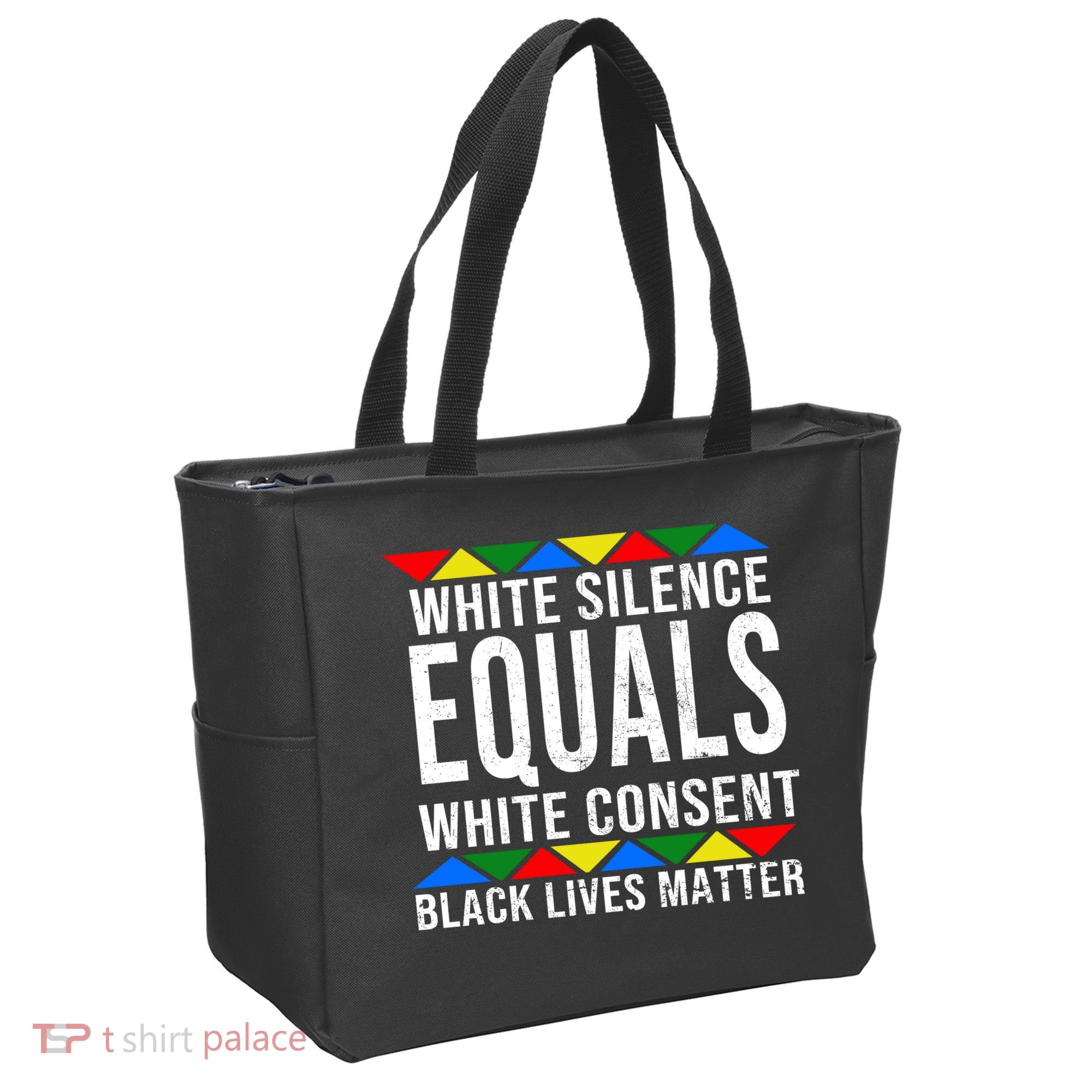 White Silence Black Lives Matter Tote Bag