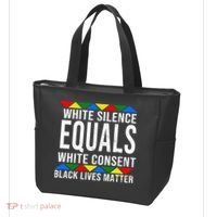 White Silence Black Lives Matter Tote Bag thumb 3