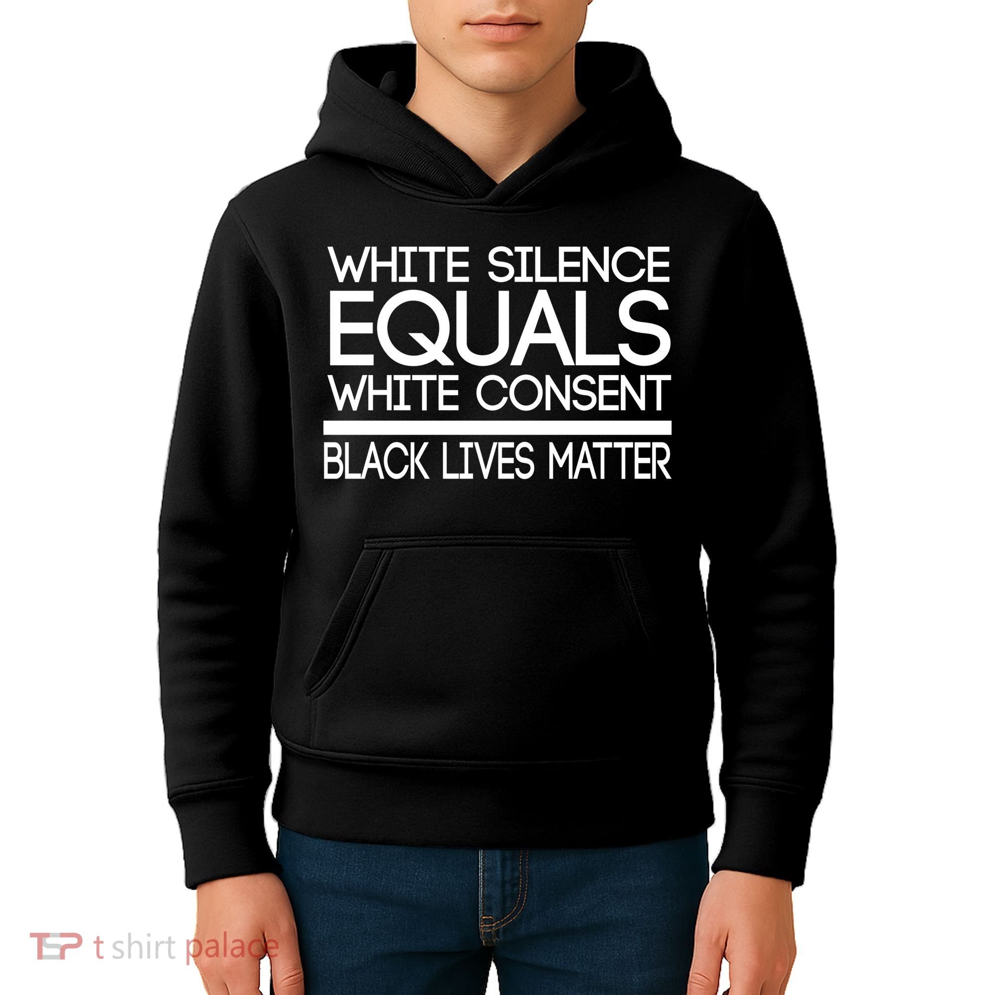 White Silence Equals White Consent Black Lives Matter Kids Hoodie