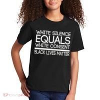 White Silence Equals White Consent Black Lives Matter Kids T-Shirt thumb 2
