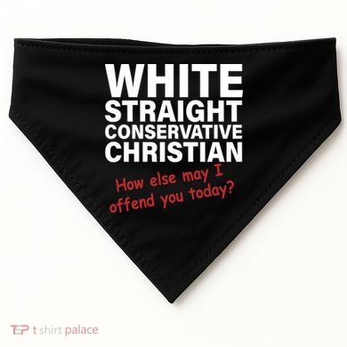 White Straight Conservative Christian USA-Made Doggie Bandana