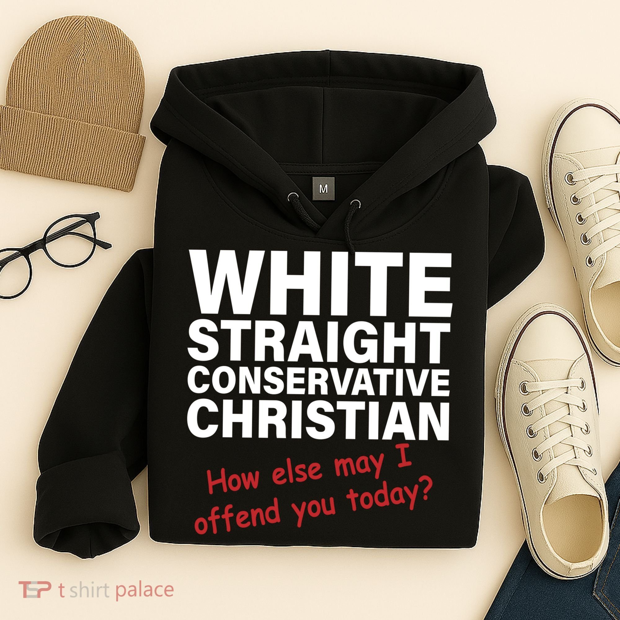 White Straight Conservative Christian Hoodie