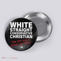 White Straight Conservative Christian Button thumb 0