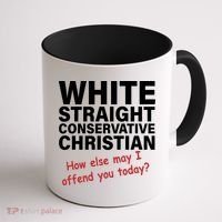 White Straight Conservative Christian Coffee Mug thumb 1
