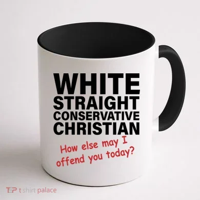 White Straight Conservative Christian Coffee Mug back