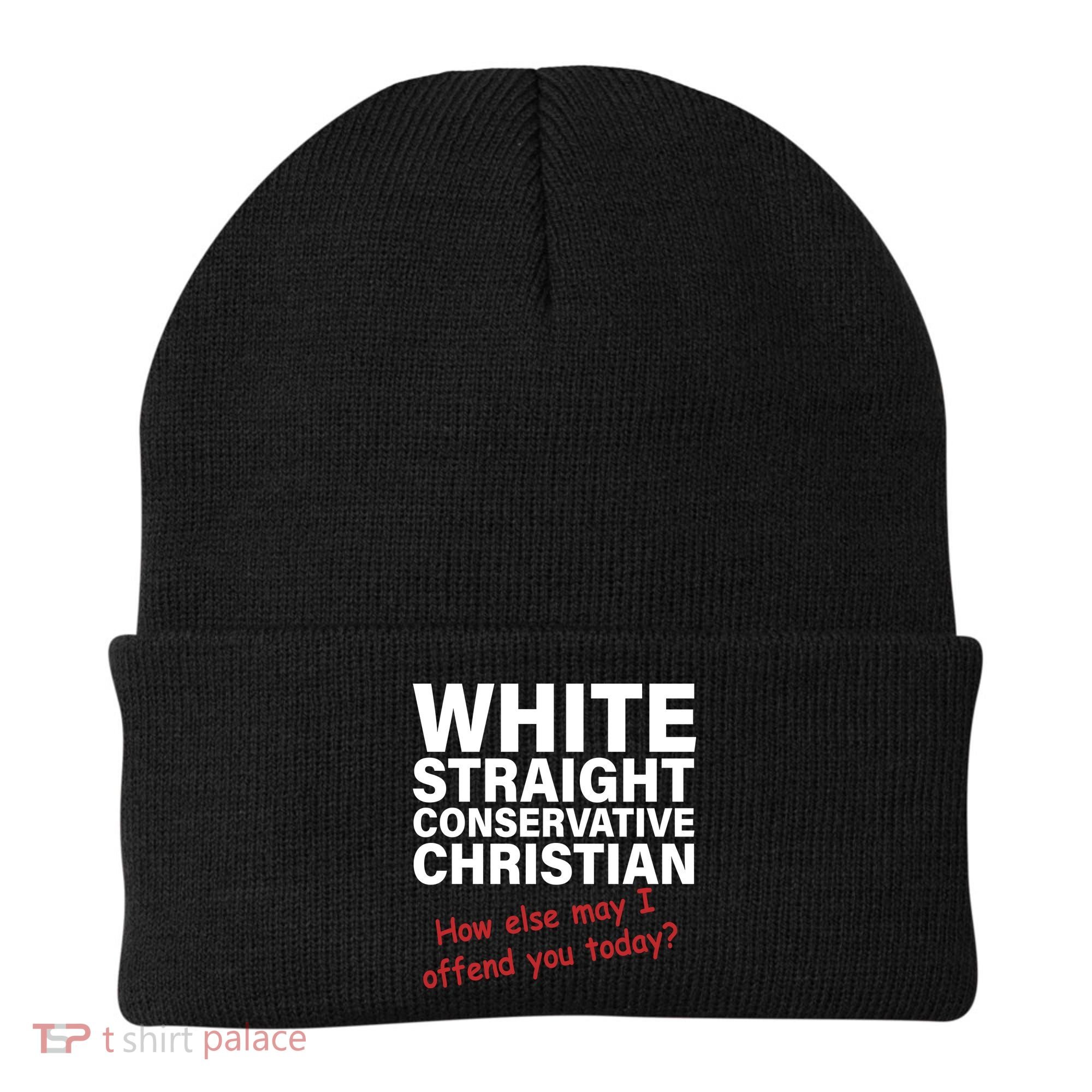White Straight Conservative Christian Beanie