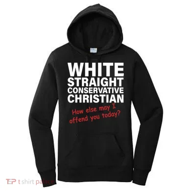 White Straight Conservative Christian Women's Hoodie