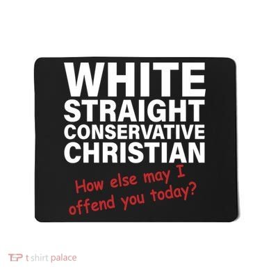 White Straight Conservative Christian Mousepad