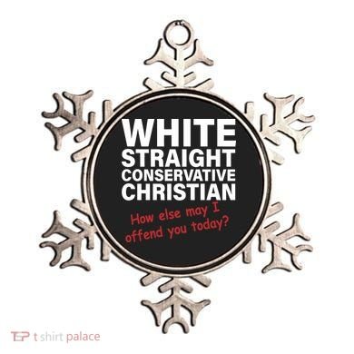 White Straight Conservative Christian Ornament